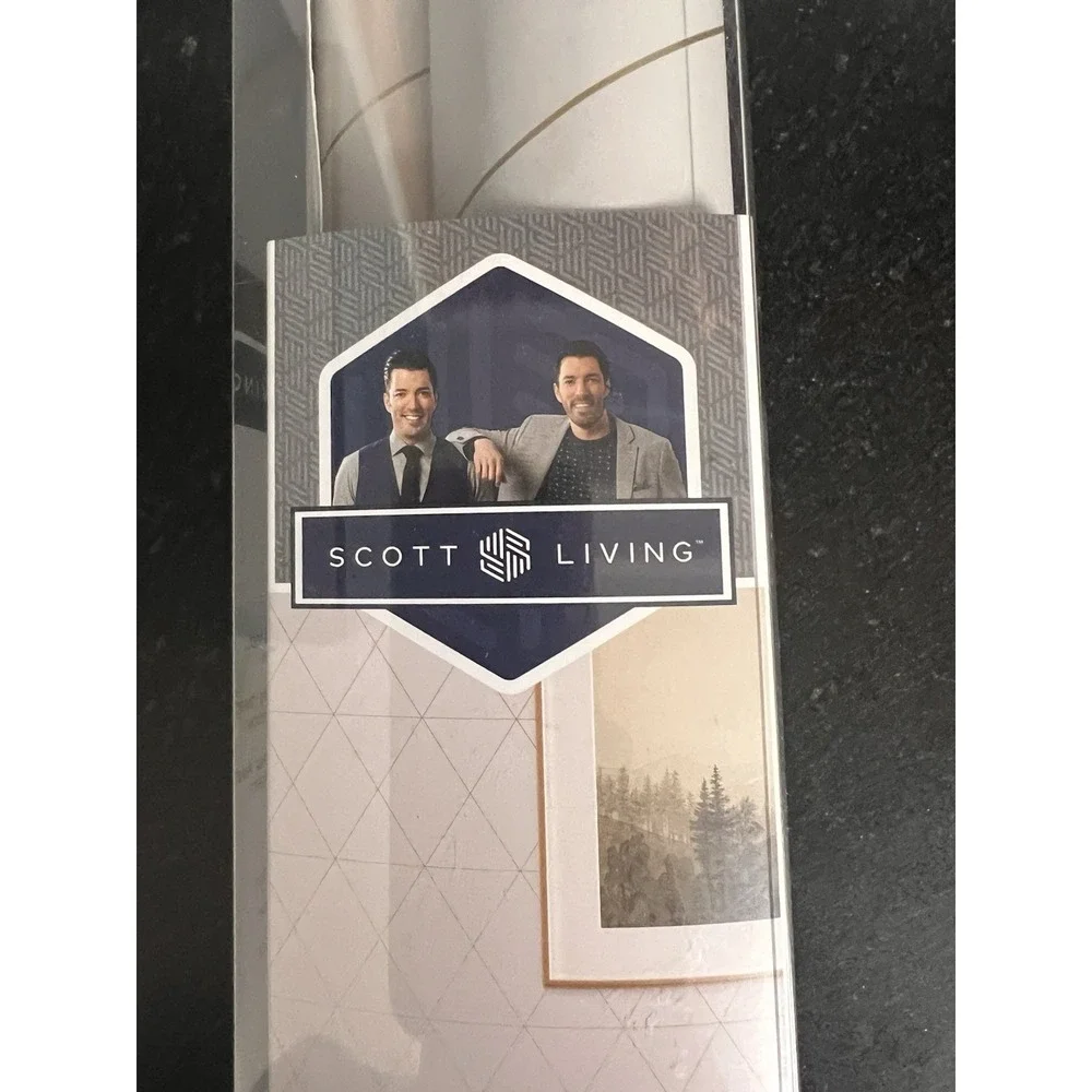 NIB New Scott Living Nu Wallpaper Self Adhesive Double Take Gold Metallic Finish